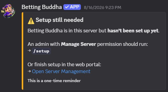 Setup Reminder